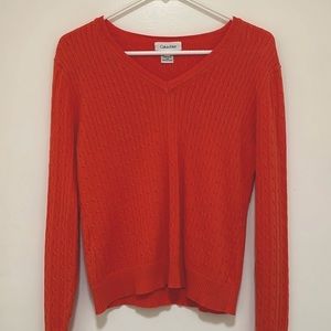 Calvin Klein Women’s Orange Cable Knit Sweater 🧡